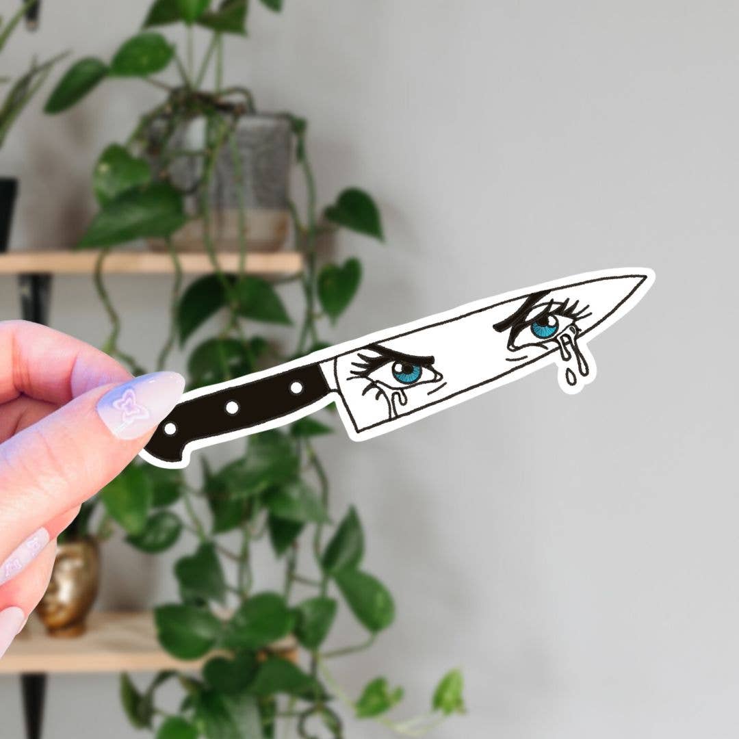 Crying Eyes Knife Sticker
