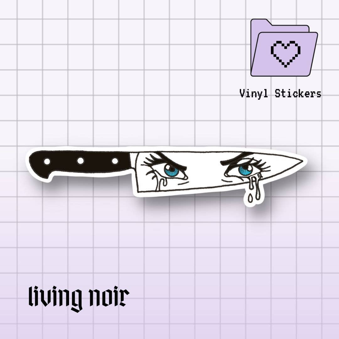 Crying Eyes Knife Sticker