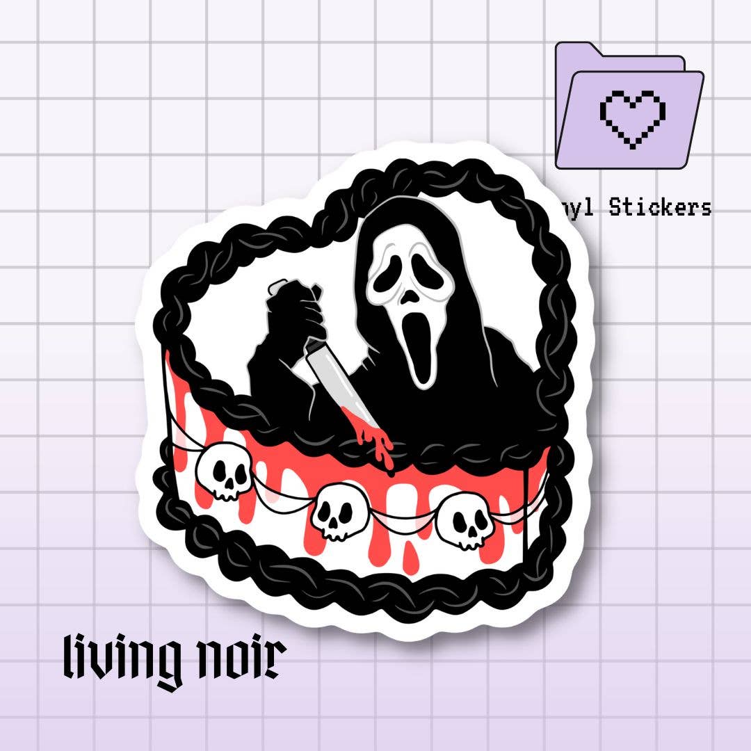 Ghostface Scream Halloween Cake Sticker