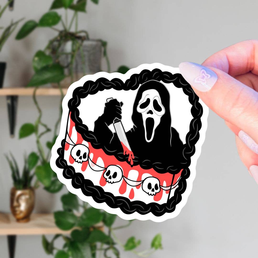 Ghostface Scream Halloween Cake Sticker