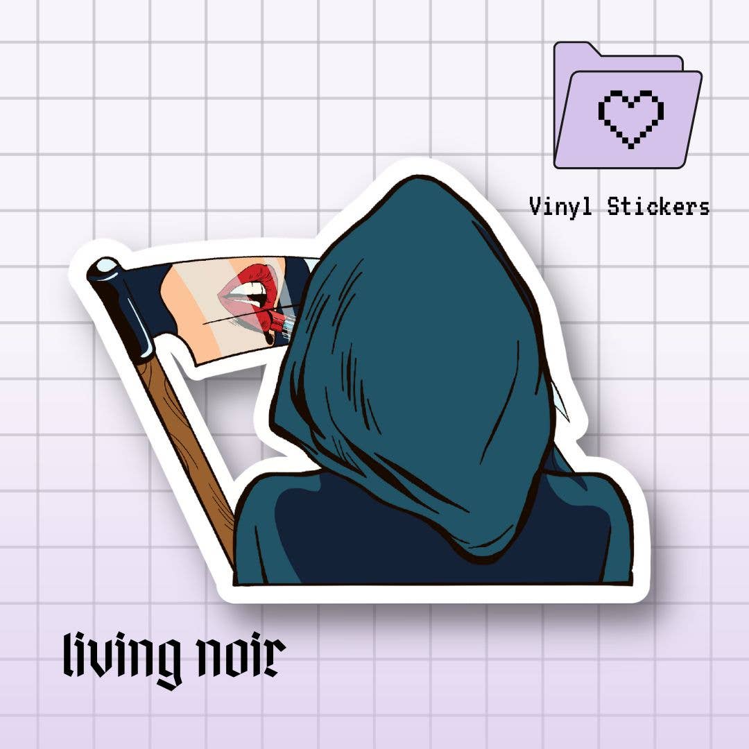 Grim Reaper Lipstick Sticker