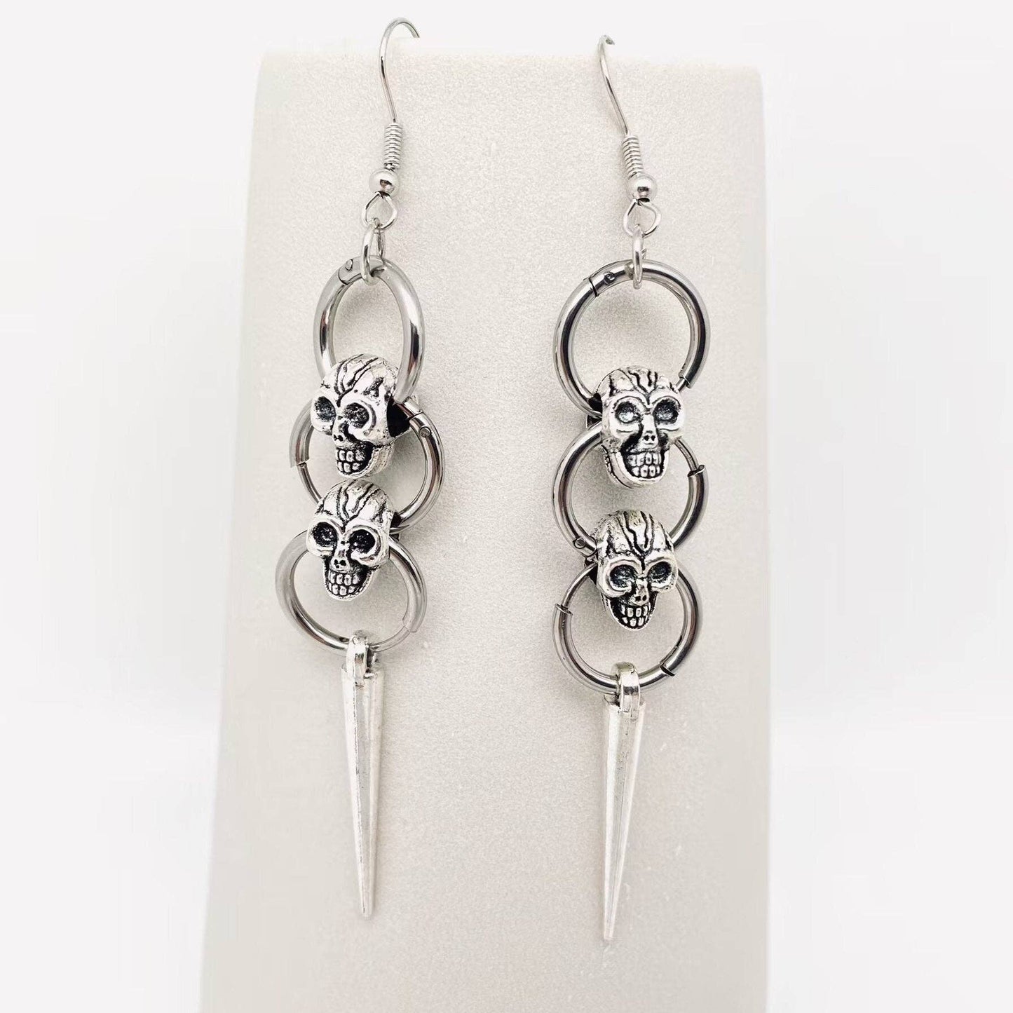 Gothic Skull Pendant Earrings