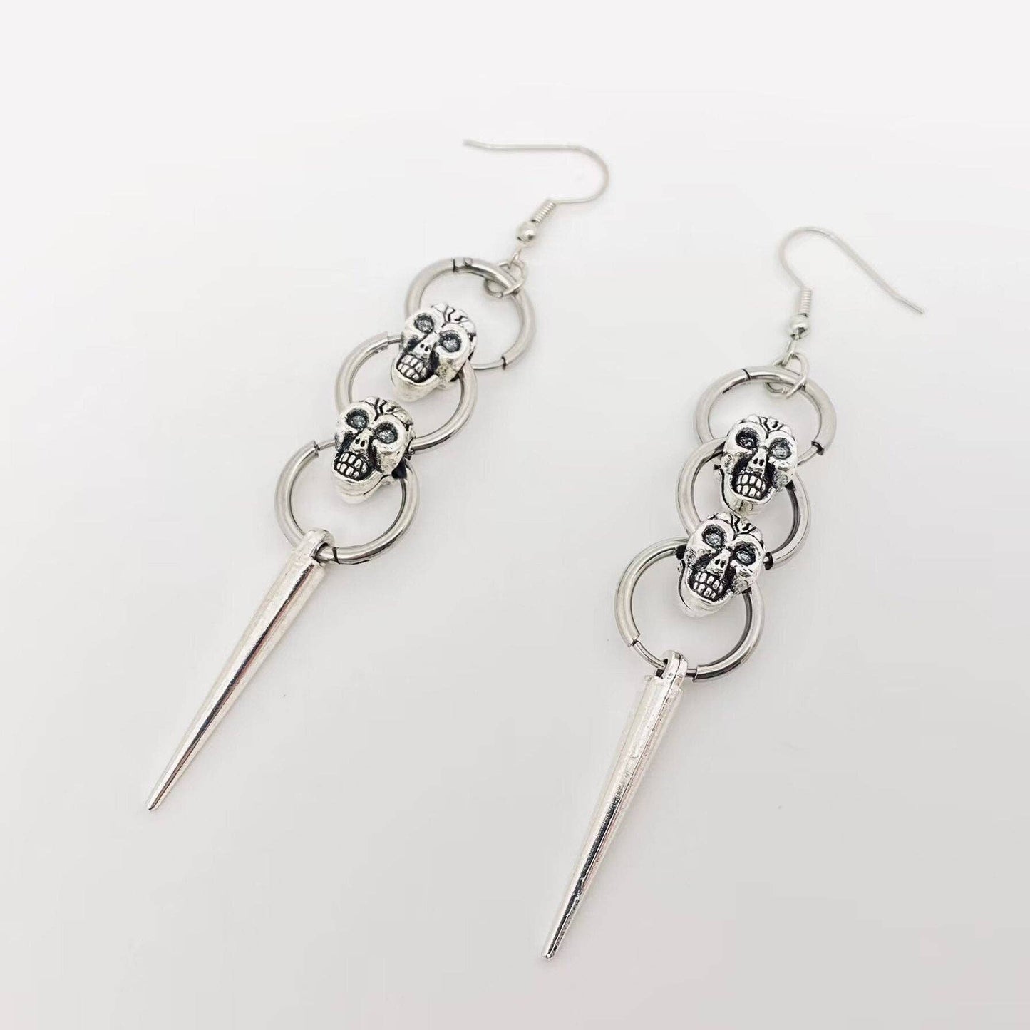 Gothic Skull Pendant Earrings