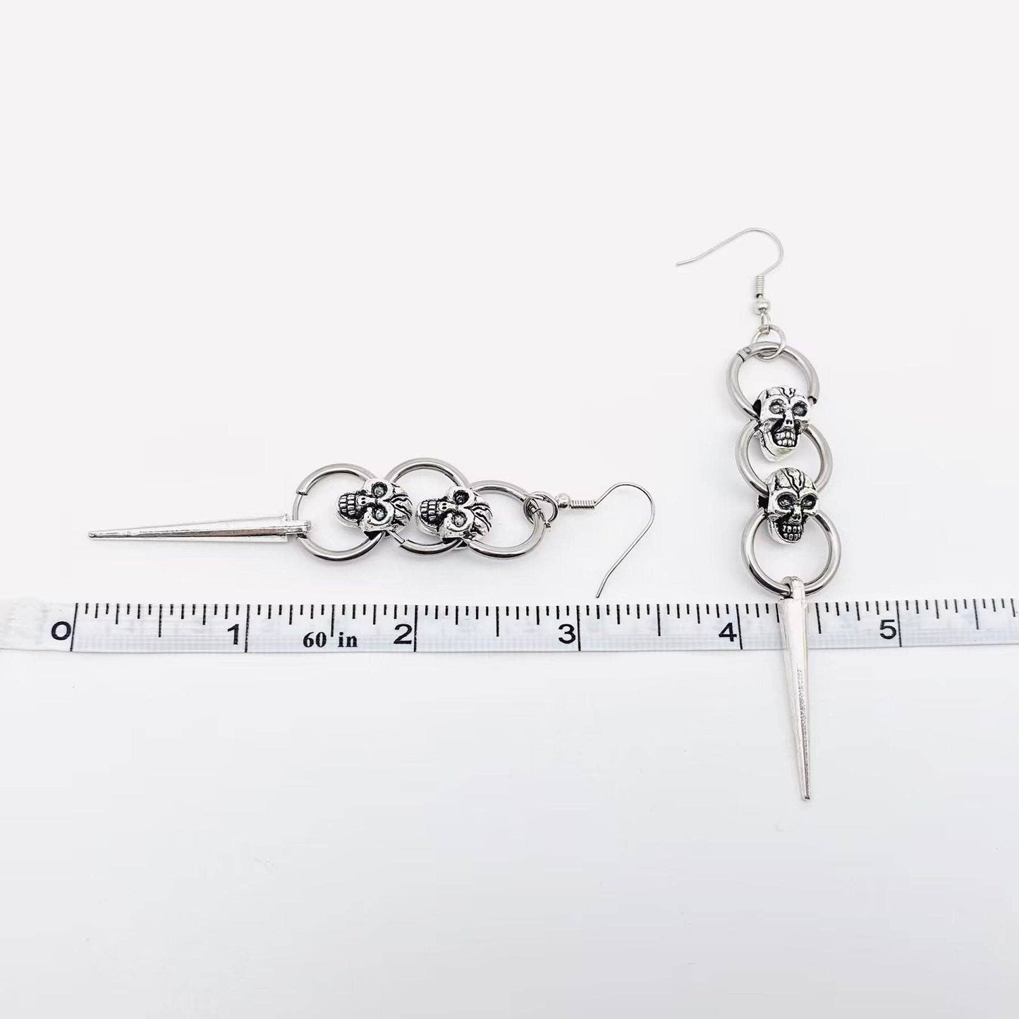 Gothic Skull Pendant Earrings
